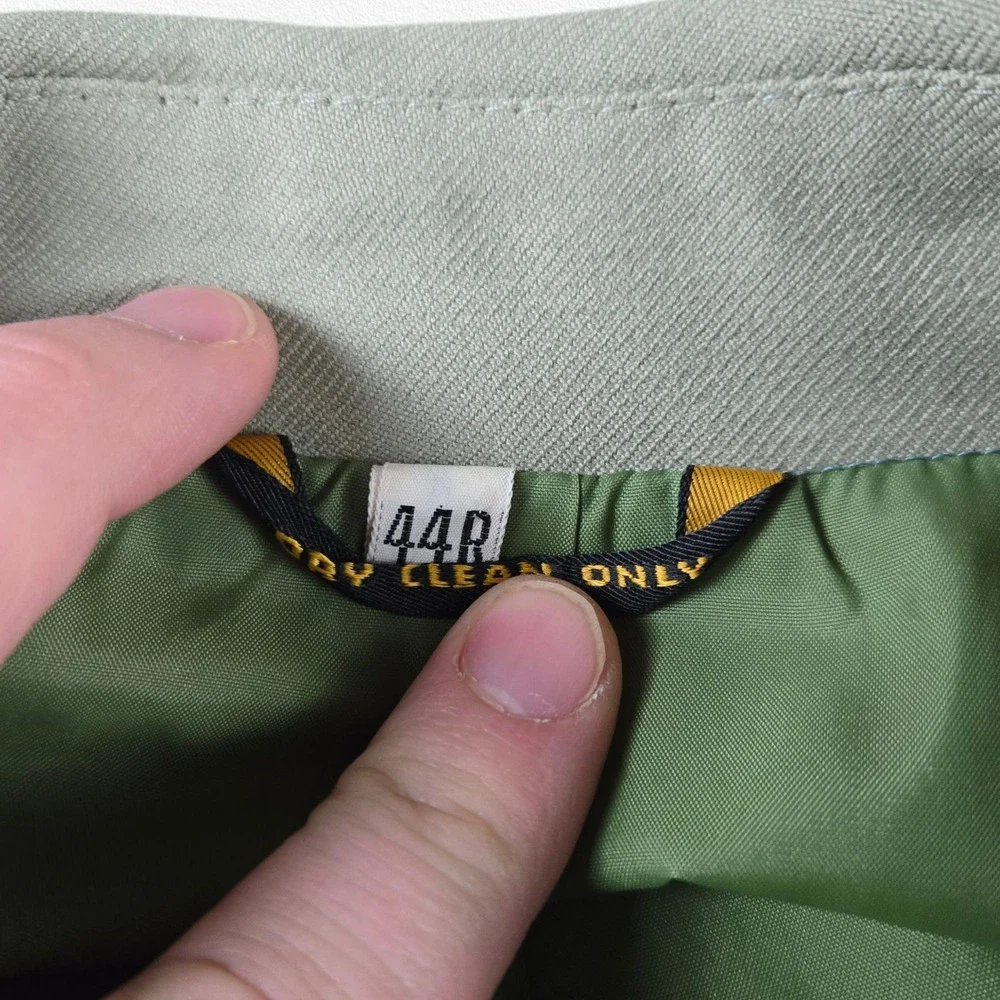 Vintage 60s Olive Green Gray Car Coat Single Breasted Mid Century Coat Size 44R